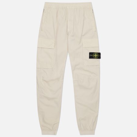 Мужские брюки Stone Island Stretch Cotton Tela Paracadute, цвет бежевый