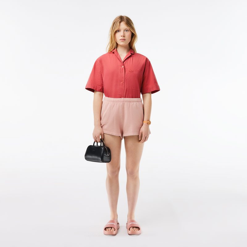 Женская рубашка Lacoste оверсайз с коротким рукавом 4