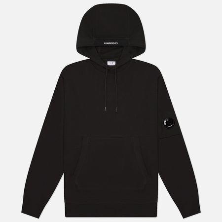 Мужская толстовка C.P. Company Diagonal Raised Fleece Lens Regular Fit Hoodie, цвет чёрный