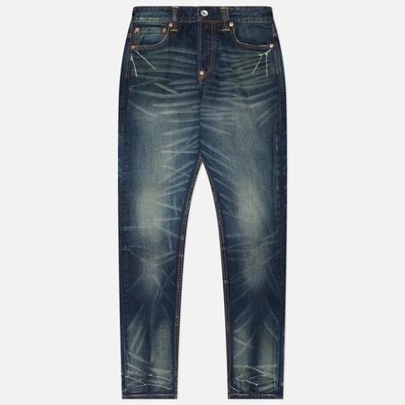 Мужские джинсы Evisu Heritage Brocade Patched Pocket, цвет синий