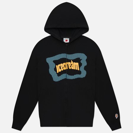 Мужская толстовка ICECREAM Block Logo Zip Through Hoodie, цвет чёрный