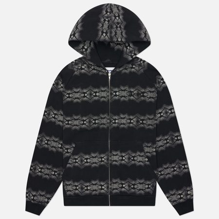 Мужская толстовка Butter Goods Faded Waffle Zip-Thru Hoodie, цвет чёрный