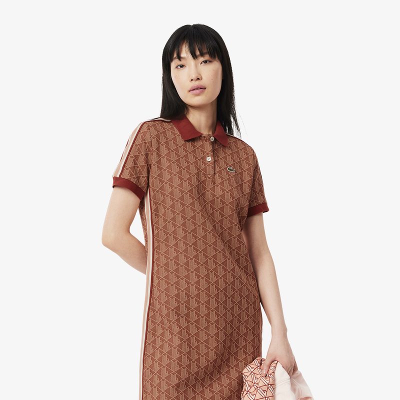 Женское облегающее платье-поло Lacoste с монограммой 3