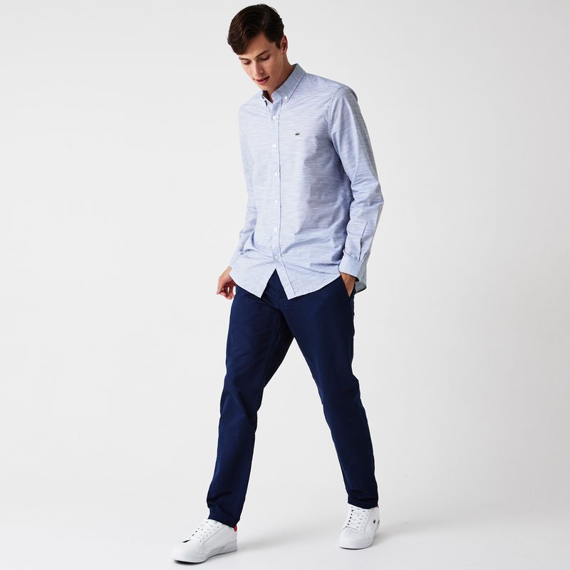 Мужские брюки Lacoste приталенного кроя из смеси хлопка и льна 3