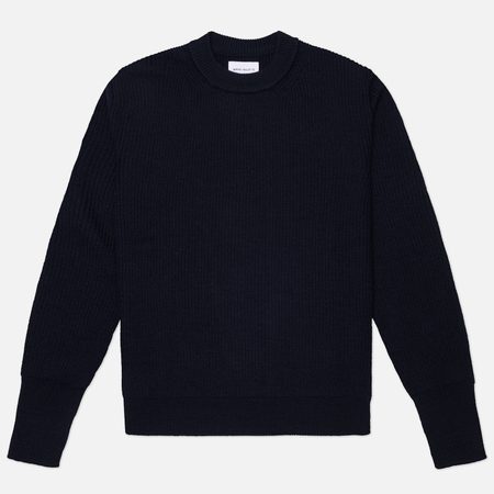 Мужской свитер Norse Projects Henning Cotton Wool Rib, цвет синий