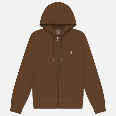 Мужская толстовка Polo Ralph Lauren Double-Knit Full-Zip Hoodie, цвет коричневый