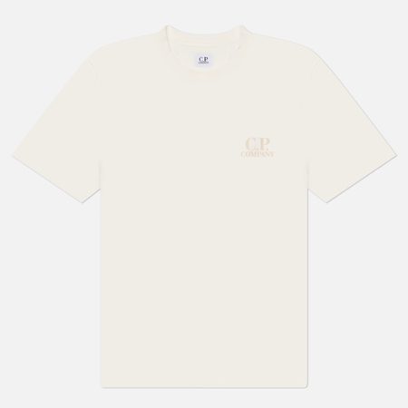 Мужская футболка C.P. Company 30/1 Jersey Logo Comfort, цвет белый