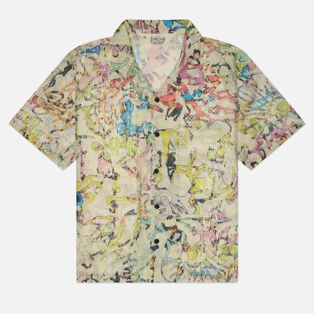 Мужская рубашка Brain Dead Stu Button Up, цвет бежевый
