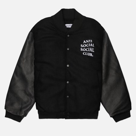 Мужская куртка бомбер Anti Social Social Club Team Anxious Varsity, цвет чёрный