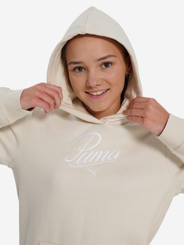 Худи для девочек PUMA Script, Бежевый 5