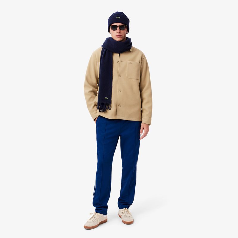 Шерстяная шапка Lacoste унисекс в рубчик 4