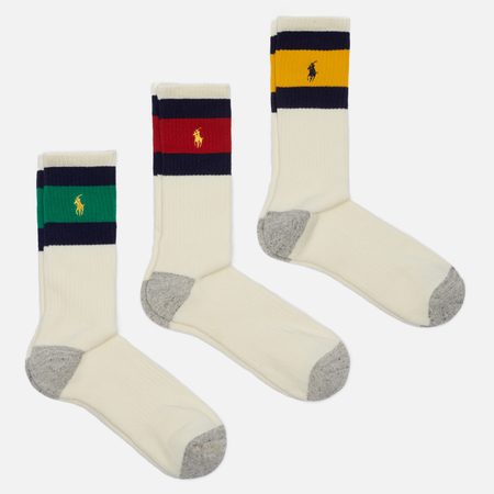 Комплект носков Polo Ralph Lauren Sport Crew 3-Pack, цвет комбинированный