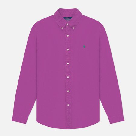 Мужская рубашка Polo Ralph Lauren Custom Fit Garment Dyed Oxford, цвет фиолетовый