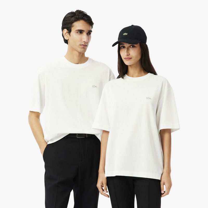 Футболка Lacoste унисекс свободного кроя из органического хлопка