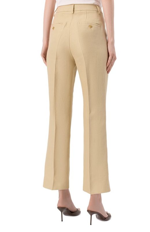 Брюки из хлопка и льна Weekend Max Mara 4