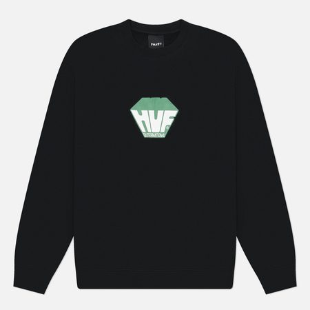 Мужская толстовка HUF Big Block Crewneck, цвет чёрный