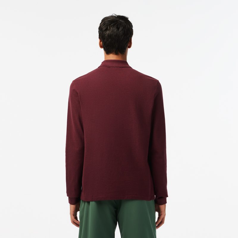 Мужское поло Lacoste L.12.21 классического кроя с длинным рукавом 2