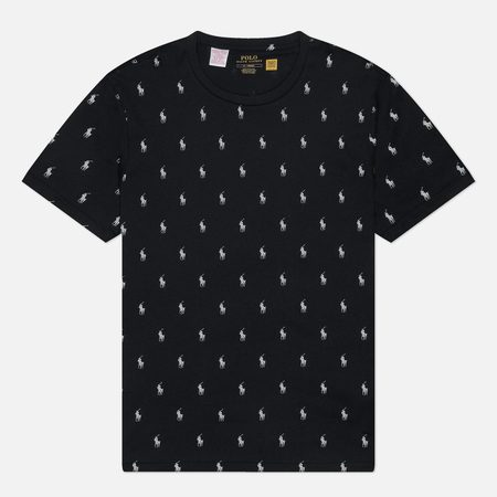 Мужская футболка Polo Ralph Lauren All Over Pony Cotton Jersey Sleep, цвет чёрный