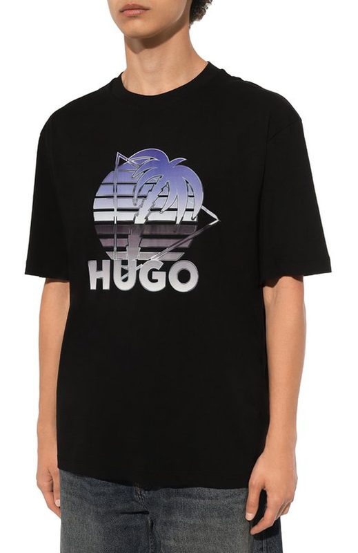 Хлопковая футболка HUGO Blue 3