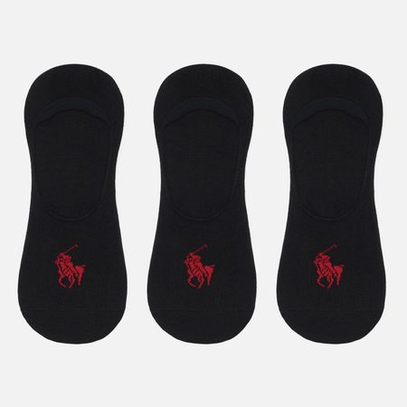 Комплект носков Polo Ralph Lauren Lightweight Liner 3-Pack, цвет чёрный