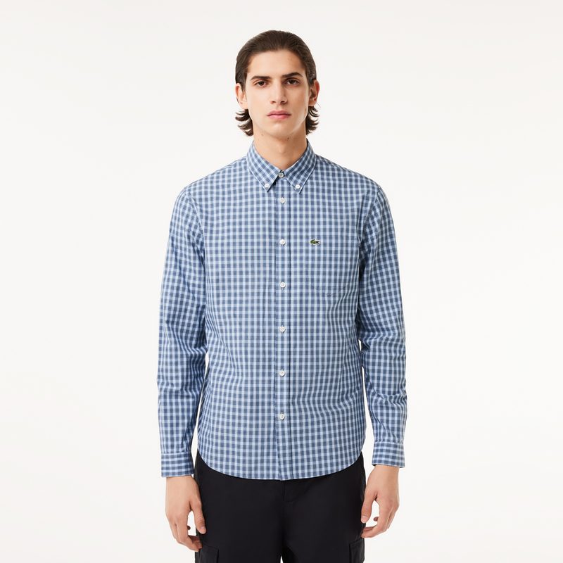 Мужская рубашка Lacoste Check Poplin в клетку
