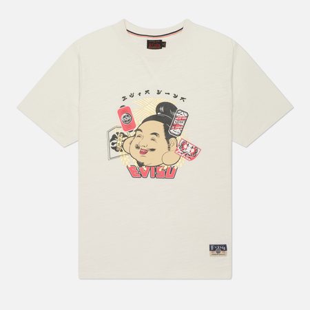 Мужская футболка Evisu Heritage Godhead Printed Regular Fit, цвет белый