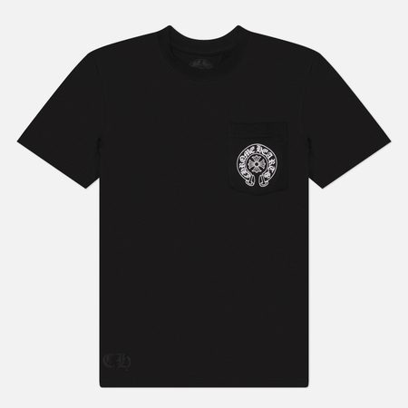 Мужская футболка Chrome Hearts Hong Kong Horseshoe Pocket, цвет чёрный