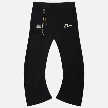 Мужские брюки Evisu Heritage Seagull Printed Detachable Cord, цвет чёрный