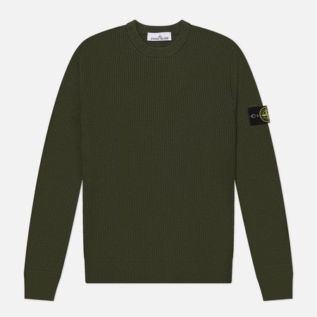 Мужской свитер Stone Island Full Rib RWS Wool, цвет оливковый