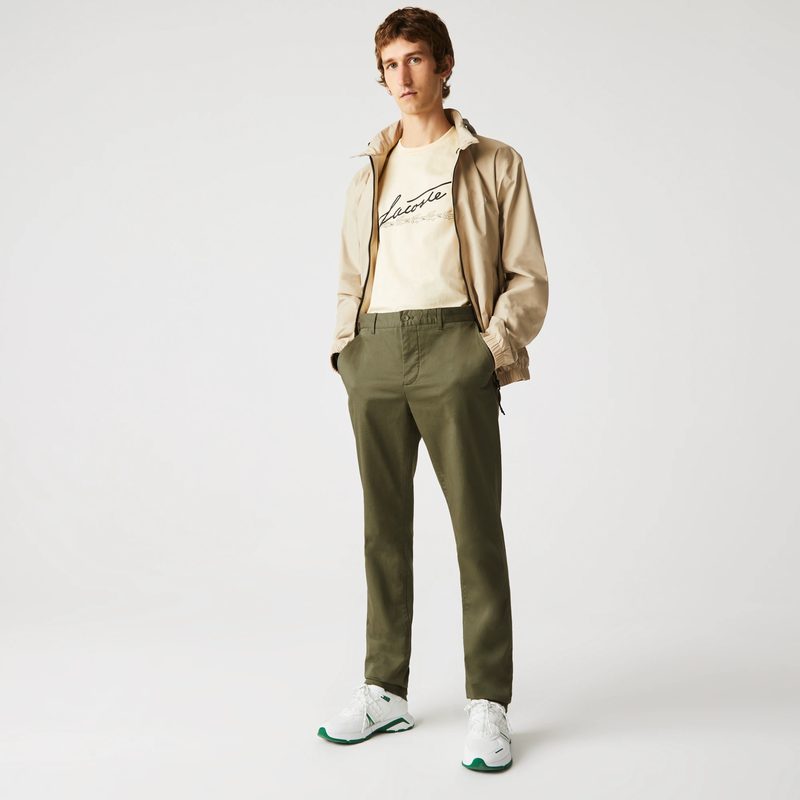 Мужские классические брюки - чинос Lacoste приталенного кроя из хлопка 5