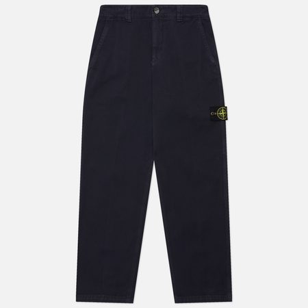 Мужские брюки Stone Island Organic Panama Cotton Old Effect, цвет синий