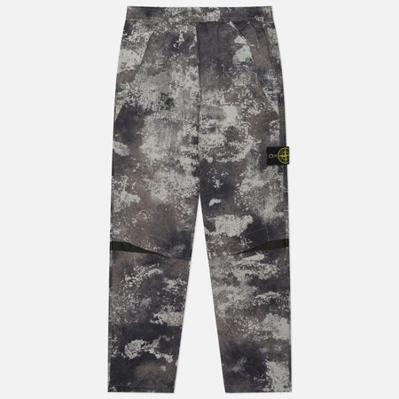 Мужские брюки Stone Island Dissolving Grid Camo On Econyl, цвет серый