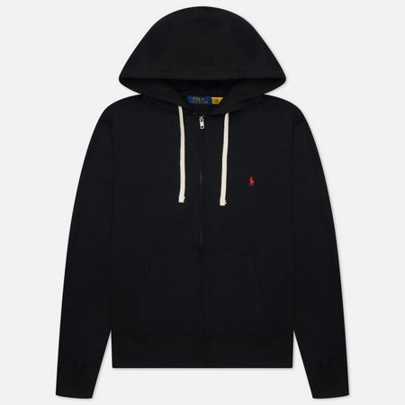 Мужская толстовка Polo Ralph Lauren Embroidered Polo Pony Full Zip Hoodie, цвет чёрный