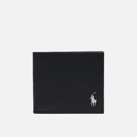 Кошелек Polo Ralph Lauren Saffiano Leather Billfold, цвет чёрный