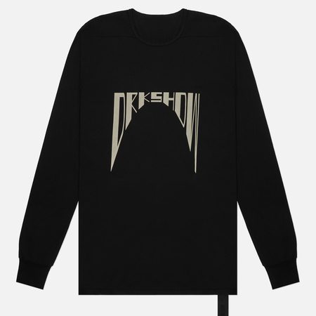 Мужской лонгслив Rick Owens DRKSHDW Concordians Level Curved Logo Print, цвет чёрный