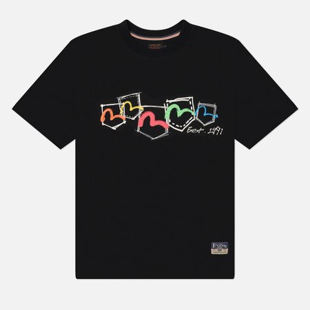 Мужская футболка Evisu Heritage Hand-Drawn Multi-Pocket Printed, цвет чёрный