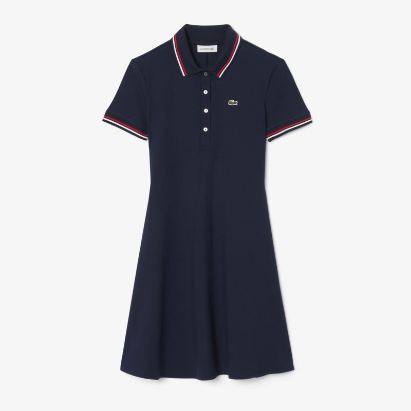 Эластичное платье-поло Lacoste с коротким рукавом 4