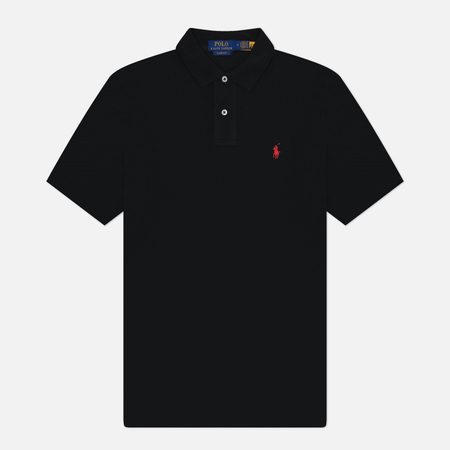 Мужское поло Polo Ralph Lauren Custom Slim Fit Mesh, цвет чёрный