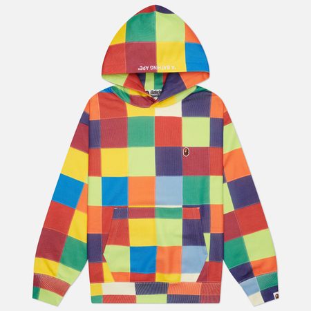 Мужская толстовка A Bathing Ape Multi Color Patchwork Hoodie, цвет красный
