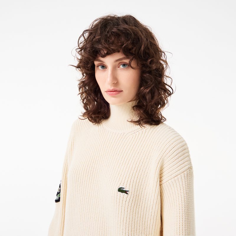 Женское трикотажное платье Lacoste с длинным рукавом и высоким воротом 3