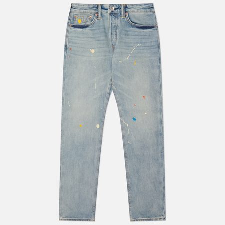 Мужские джинсы Evisu Heritage Daicock Printed With Splash, цвет голубой