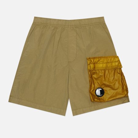 Мужские шорты C.P. Company Flatt Nylon Mixed Lens Cargo, цвет оливковый