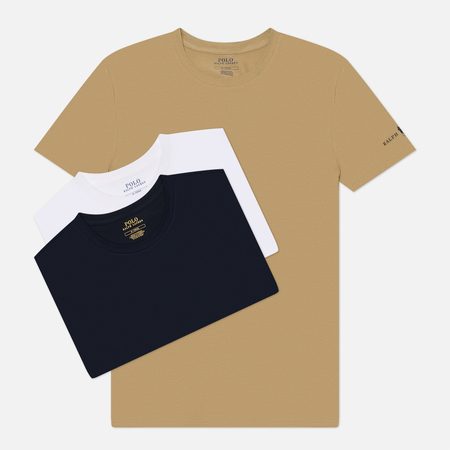 Комплект мужских футболок Polo Ralph Lauren Logo Sleeve Crew Neck 3-Pack, цвет комбинированный