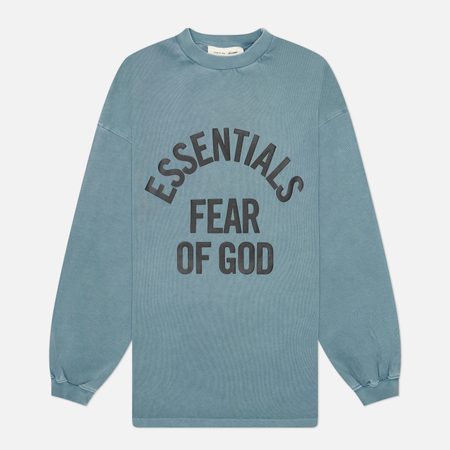 Мужской лонгслив Fear of God ESSENTIALS Campus 90's, цвет голубой