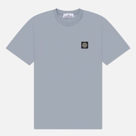 Мужская футболка Stone Island 60/2 Cotton Jersey Compass Patch, цвет голубой