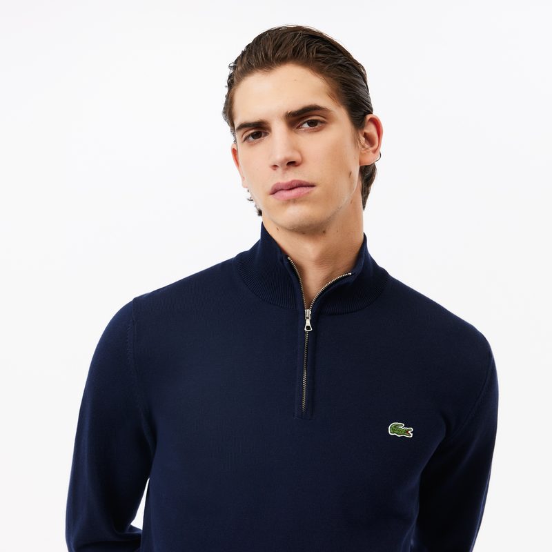 Мужской хлопковый свитер Lacoste на молнии с высоким воротом 3