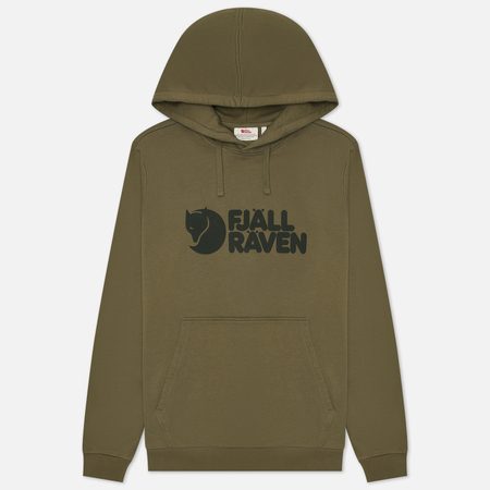 Мужская толстовка Fjallraven Logo Hoodie, цвет оливковый