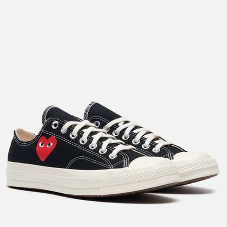 Мужские кеды Converse x Comme des Garcons Play Chuck 70 Single Heart Low, цвет чёрный