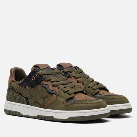 Мужские кроссовки A Bathing Ape BAPE SK8 STA #6, цвет оливковый