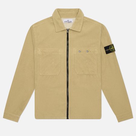 Мужская рубашка Stone Island Organic Cotton Corduroy 800 Overshirt, цвет оливковый